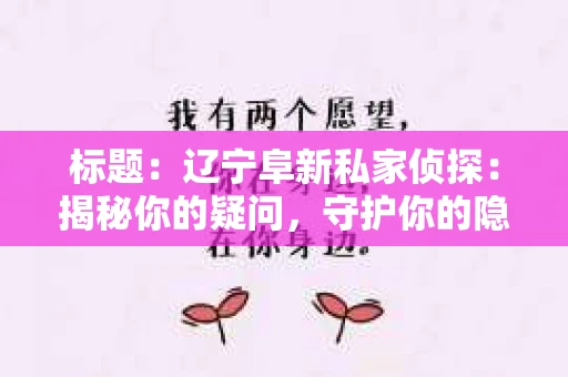 标题：辽宁阜新私家侦探：揭秘你的疑问，守护你的隐私